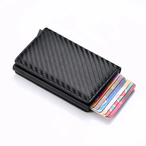 Thin Retractable Carbon Fiber Credit Card Holder Wallet — Wallets, Four Four