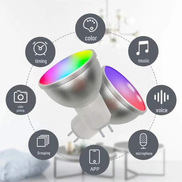 Voice Controlled RGBCW Spotlight with Dimmable Brightness and Color Temperature — Overhead Lighting, Value Vault