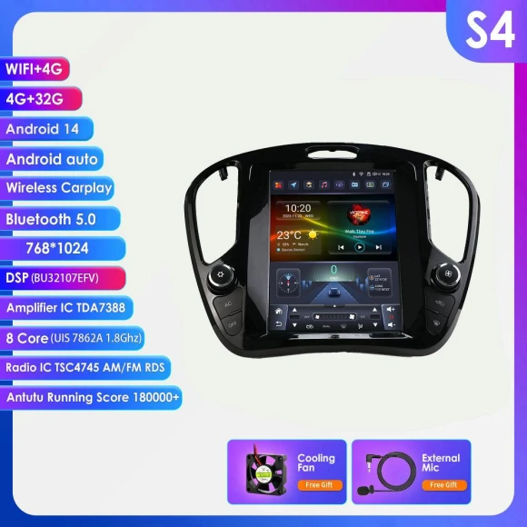 9.7-inch Android Car Stereo with 4G, GPS, CarPlay, and Android Auto — In-Dash, OSSURET