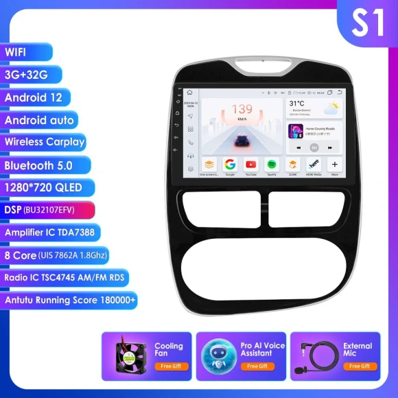 Android Car Stereo with GPS, CarPlay, and 4G — In-Dash, OSSURET