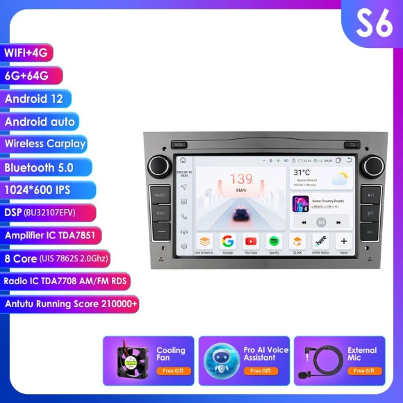 Android Car Stereo with Wireless CarPlay and Android Auto — In-Dash, Hizpo