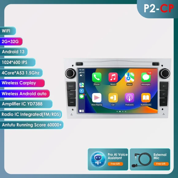 Android Car Stereo with Wireless CarPlay and Android Auto — Stereo Receivers, Hizpo