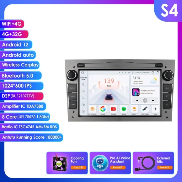 Android Car Stereo with Wireless CarPlay and Android Auto — In-Dash, Hizpo