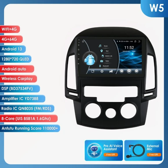 Car Multimedia System with CarPlay and Android Auto — In-Dash, Hizpo