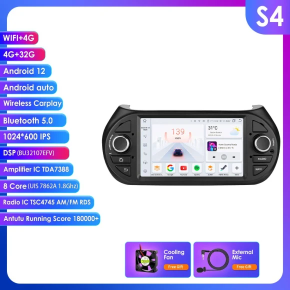 Intelligent CarPlay 4G RDS 7-inch Android 13 Car Stereo — In-Dash, OSSURET