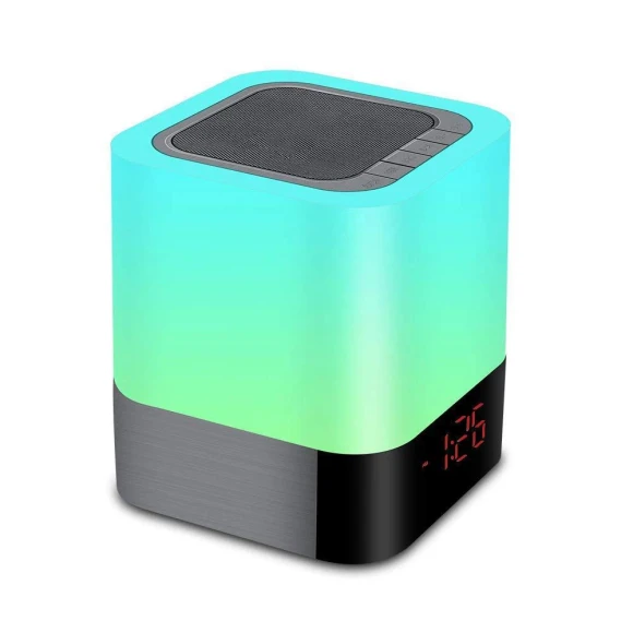Colorful Bluetooth Speaker with Night Light and Digital Alarm Clock — Alarms & Clocks, Daily necessities-V