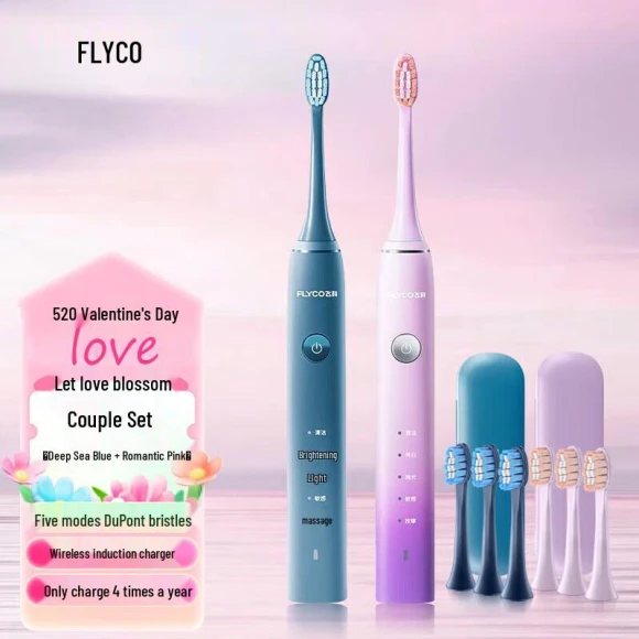 Smart Sonic Electric Toothbrush for Couples — Electric Toothbrush Heads, FLYCO