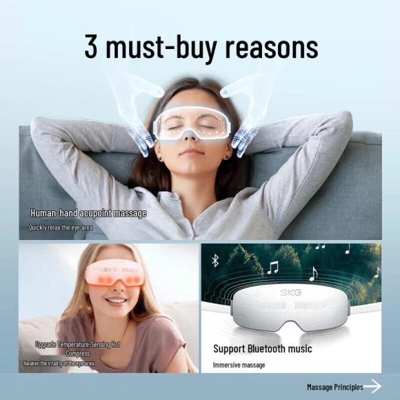 Smart Visual Portable Eye Massager with Hot Compress — Rollers & Pens, SKG