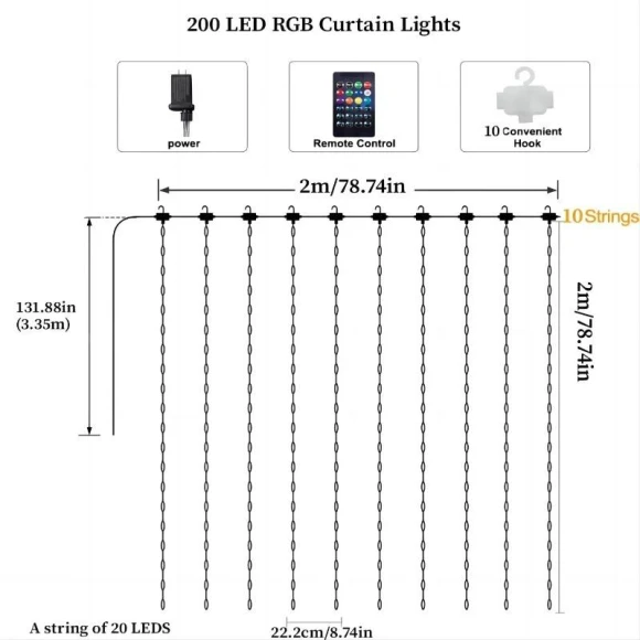 Smart LED Curtain Lights — String Lights, Build My Home