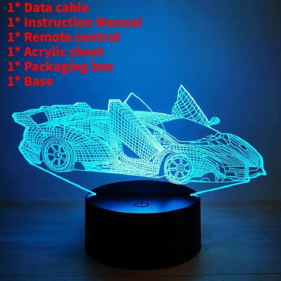 Transformers Optimus Prime Lamborghini LED Touch Night Light with Remote Control — Night Lights, GlimmerGrove