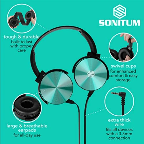 Classroom Headphones Bulk 10-Pack, Sonitum