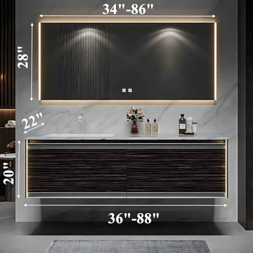 Single Sink Bathroom Vanity Cabinet with Smart Mirror Set — Furniture Sets, ZGNBSD