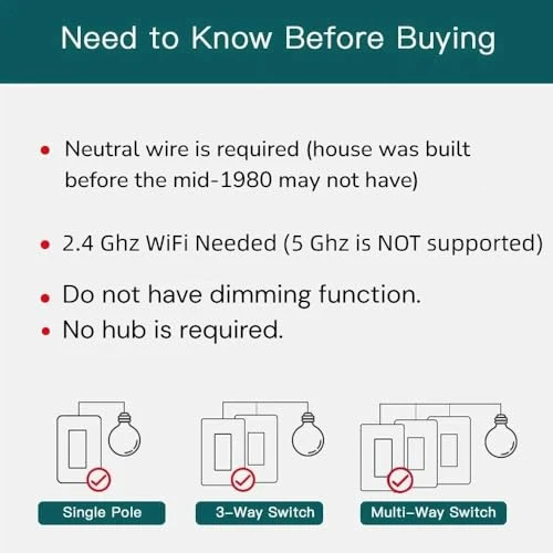 3 Way Smart Switch 4 Pack — Dimmer Switches, TREATLIFE