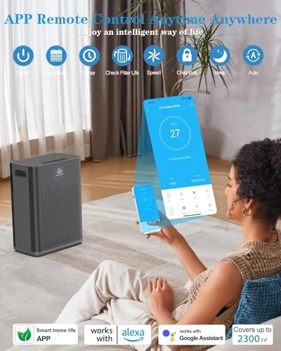 Air Purifier with Smart WiFi and PM 2.5 Sensor — Activated Carbon Air Purifiers, Generic