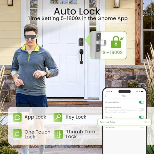 Smart Deadbolt Front Door Lock, GHome Smart