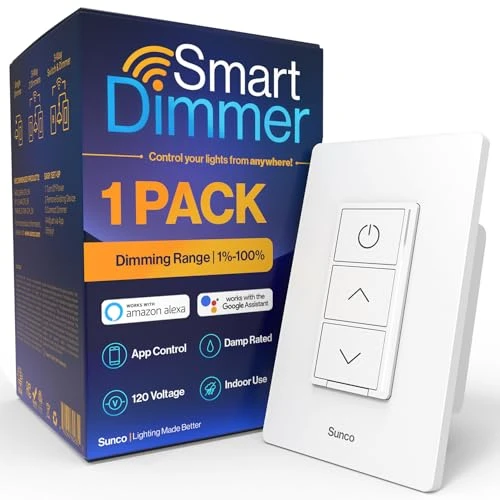 Smart Dimmer Switch, Double Rocker Wall Light Switch — Dimmer Switches, Sunco Lighting