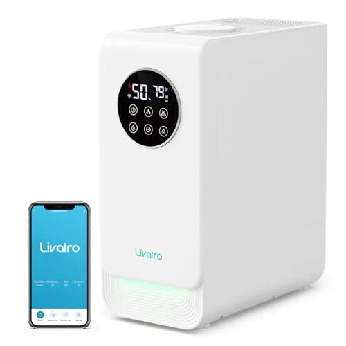Smart Humidifier for Large Room with Warm & Cool Mist — Air Moisturizers, Livatro