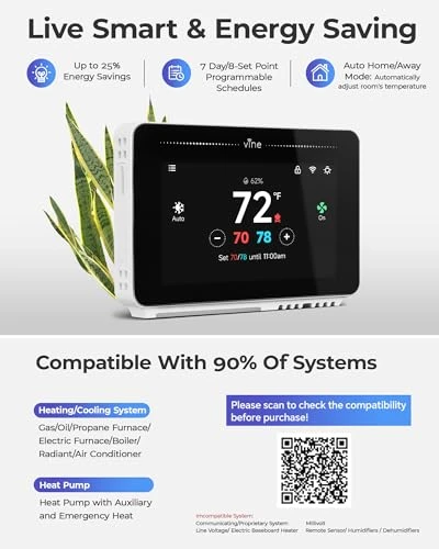 Smart Thermostat with Nightlight — HVAC Controls, vine