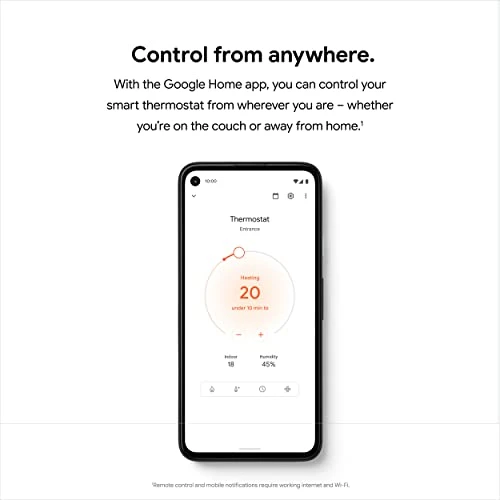 Thermostat - Smart Thermostat for Home - Programmable Wifi Thermostat - Snow (Renewed) — HVAC Controls, Google