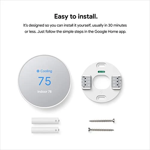 Thermostat - Smart Thermostat for Home - Programmable Wifi Thermostat - Snow (Renewed) — HVAC Controls, Google