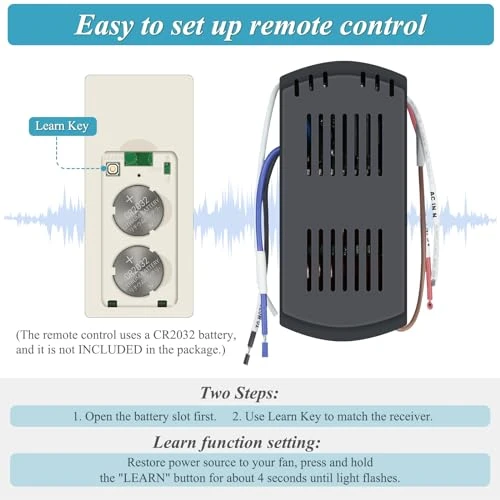 Universal Ceiling Fan Remote Control Kit with Dimmer and Timing — Ceiling Fan Wall Controls, Prichor