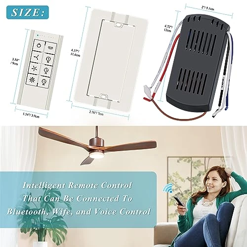 Universal Ceiling Fan Remote Control Kit with Dimmer and Timing — Ceiling Fan Wall Controls, Prichor