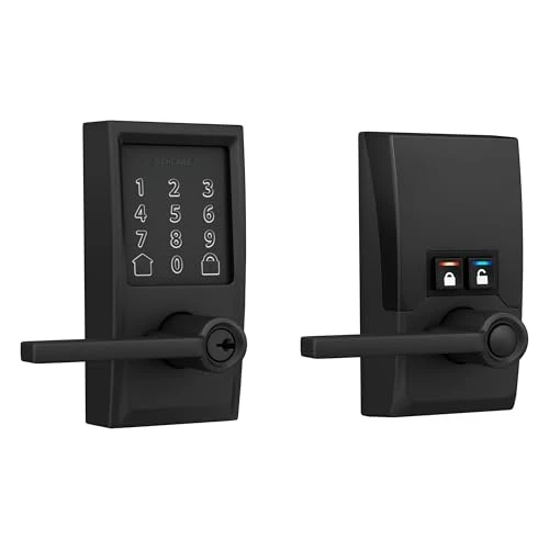 Encode Century WiFi Latitude Lever Smart Keyless Entry Touchscreen Door Lock — Electromagnetic Security Locks, SCHLAGE