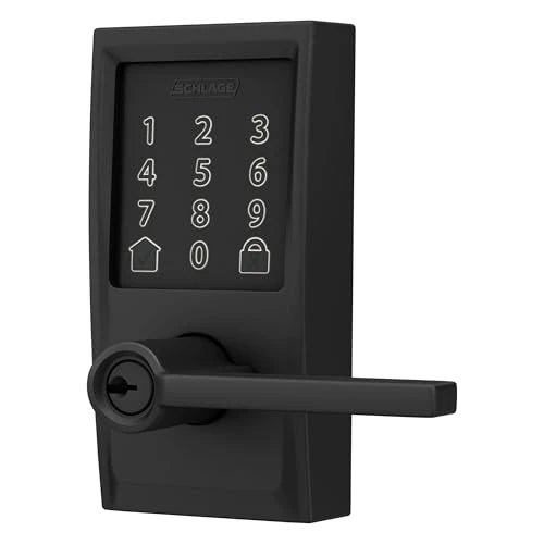 Encode Century WiFi Latitude Lever Smart Keyless Entry Touchscreen Door Lock — Electromagnetic Security Locks, SCHLAGE