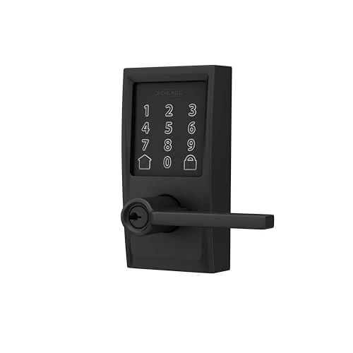 Encode Century WiFi Latitude Lever Smart Keyless Entry Touchscreen Door Lock — Electromagnetic Security Locks, SCHLAGE