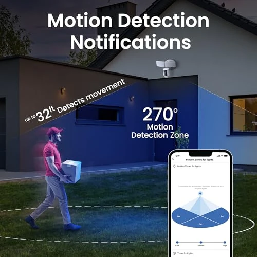 Outdoor LED Smart Security Camera with Motion Sensor, 2-Way Audio, 5000 Lumens Floodlight, Works with Alexa and Google... — Outdoor Security & Flood Lighting, Feit Electric