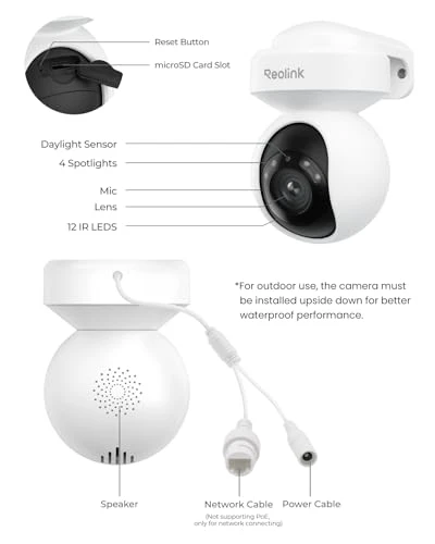 Outdoor Plug-in WiFi 6 Security Camera — Dome Surveillance Cameras, Reolink