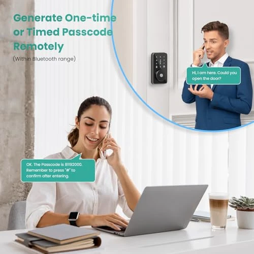 Smart Lock, 4-in-1 Keyless Entry Door Lock for Front Door, Digital Door Lock with Keypad, Bluetooth Smart Deadbolt, App... — Electromagnetic Security Locks, MOUSETRO
