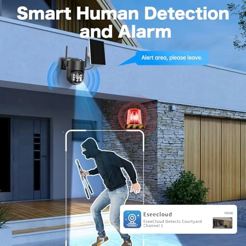 Solar Security Camera Wireless Outdoor — Dome Surveillance Cameras, Seeborder
