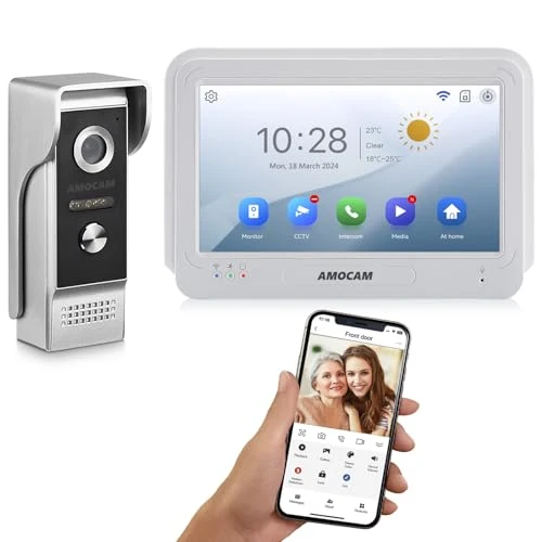 Video Doorbell Intercom System with Monitor — Smart Home Security, AMOCAM