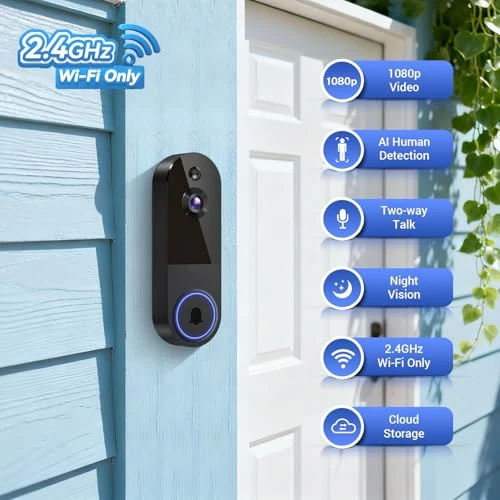 Wireless Wi-Fi Video Doorbell Camera — Smart Home Security, NodeGlow