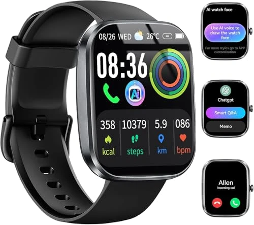 AI Smart Watch with ChatGPT, Bluetooth Calling, 110+ Fitness Modes, Health Monitor, IP68 Waterproof — Smartwatches, uaue