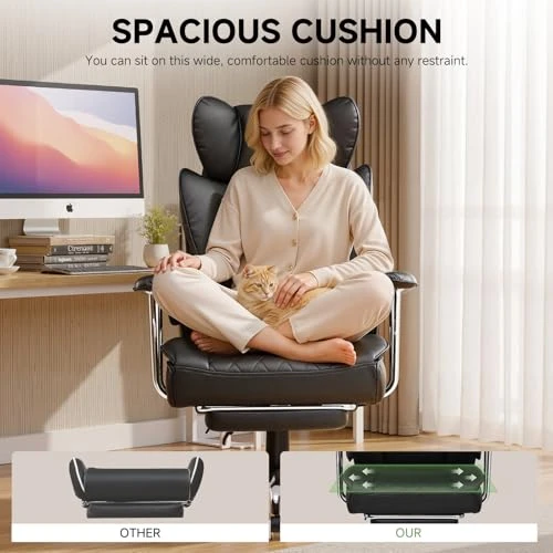 Big and Tall Office Chair with Footrest — Desk Chairs, COMHOMA