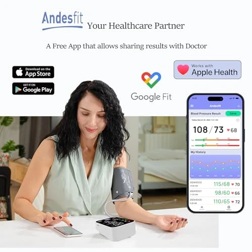 Bluetooth Blood Pressure Monitor with Dual Cuffs — Blood Pressure Monitors, Andesfit