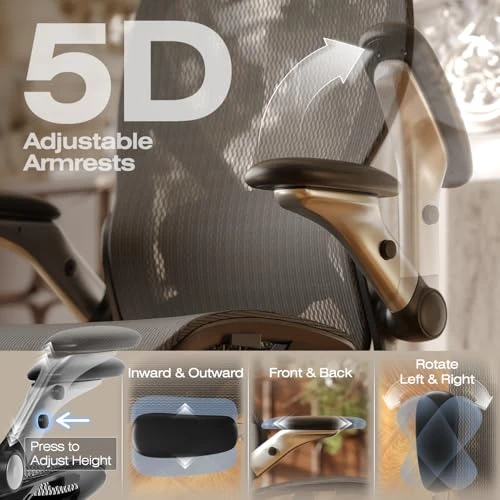 Ergonomic Mesh Office Chair with Footrest — Desk Chairs, ELABEST