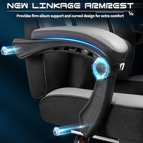 Gaming Chair with Footrest and Massage Lumbar Support — Gaming Seating Solutions, Meilocar