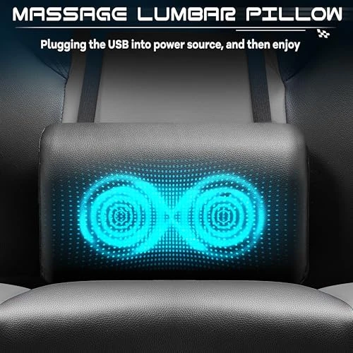 Gaming Chair with Footrest and Massage Lumbar Support — Gaming Seating Solutions, Meilocar