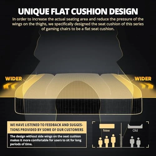 Gaming Chair with Footrest, Massage Lumbar Support, and Pocket Spring Cushion — Gaming Chairs, Dowinx