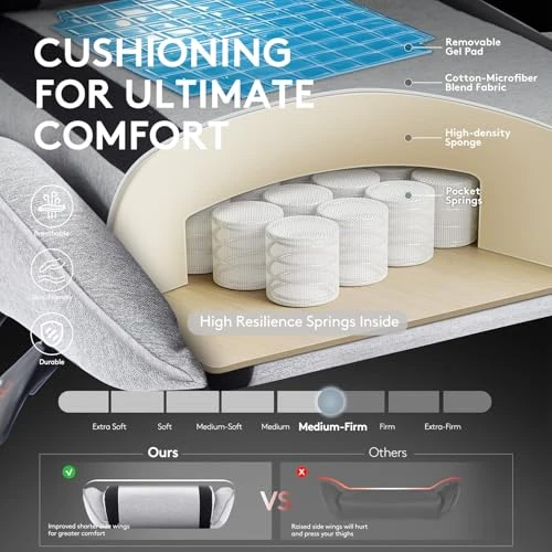 Gaming Chair with Footrest, Massage Lumbar Support, and Gel Pad — Gaming Chairs, Morkprism