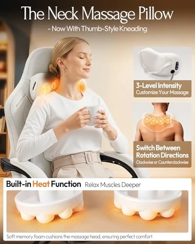Gaming Chair with Shiatsu Neck Massager and Lumbar Support — Gaming Chairs, Dowinx