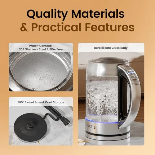 Glass Electric Kettle — Kettles & Tea Machines, Topzee