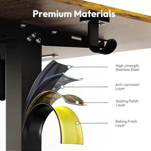 Large Electric Standing Desk with Lockable Wheels — Mounts, Gamork