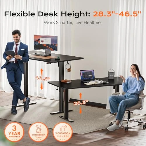 Large Electric Standing Desk — Mounts, Huuger