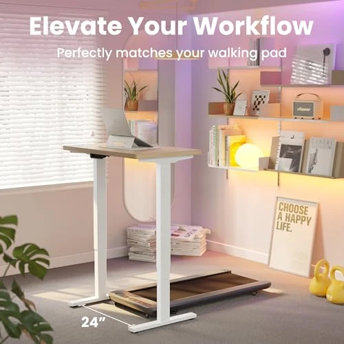 Small Electric Standing Desk Adjustable Height — Office, HUANUO