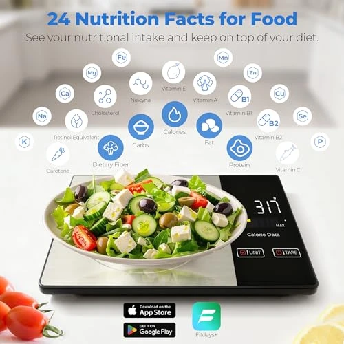 Smart Nutrition Food Scale with Nutritional Calculator App — Weight Management Tools, WARMKEY