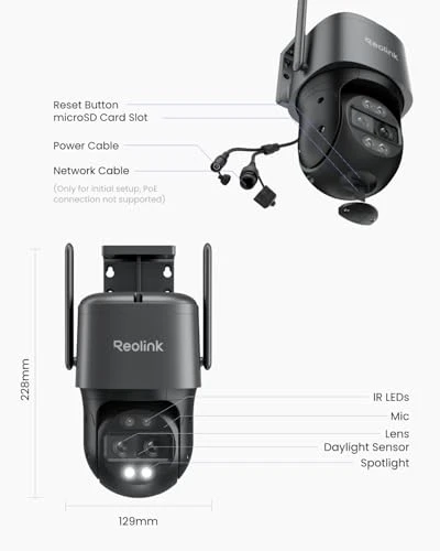 4K Wired WiFi Outdoor Camera — Dome Surveillance Cameras, Reolink